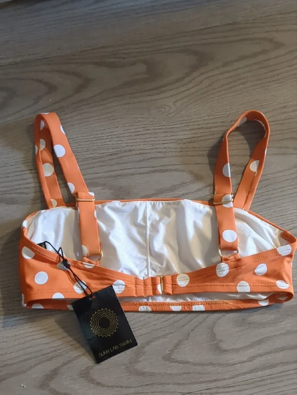 Sun Lab Swim Orange Polka Dot Bikini Set Small